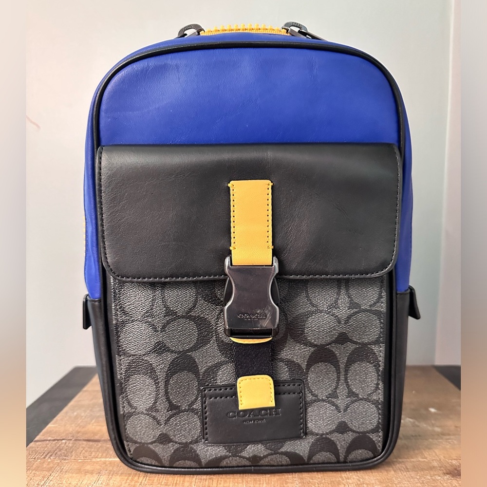 Coach Track Pack in Colorblock Signature Canvas and Leather